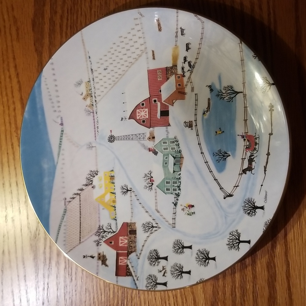 Vintage CA Brown "Sleigh Bells" plate by Royal Doulton